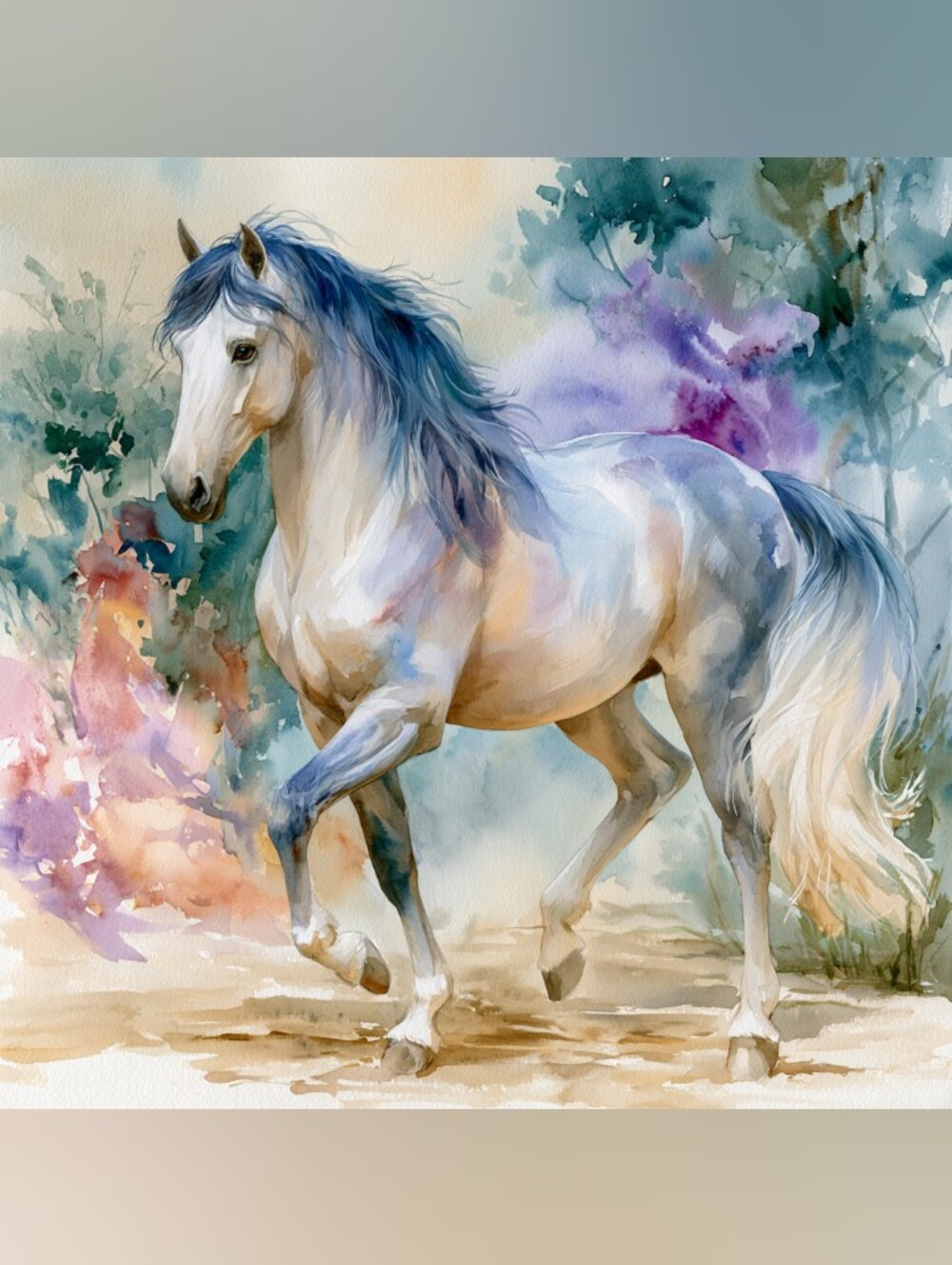 6pc=Beautiful Watwr Color Horse Prints